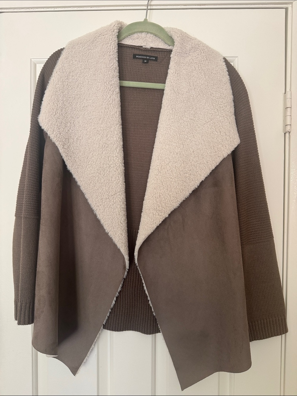 Nordstrom Madison & Lola Teddy Trim Open Front Jacket
